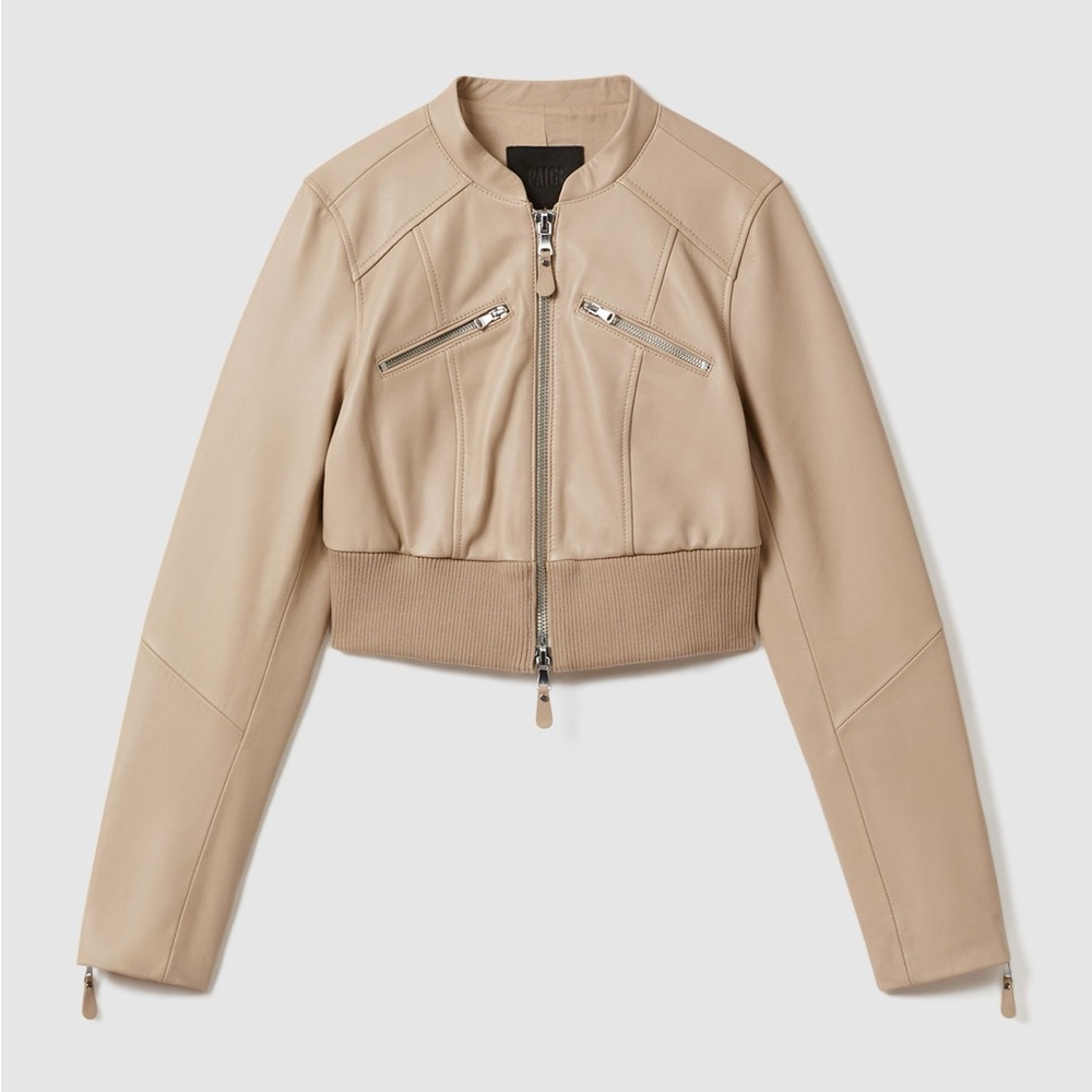 PAIGE Beige Women's Leather Jacket